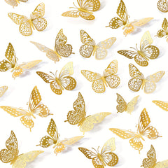 48pcs 3D Butterfly Wall Decor for Birthday Party Cake Decorations