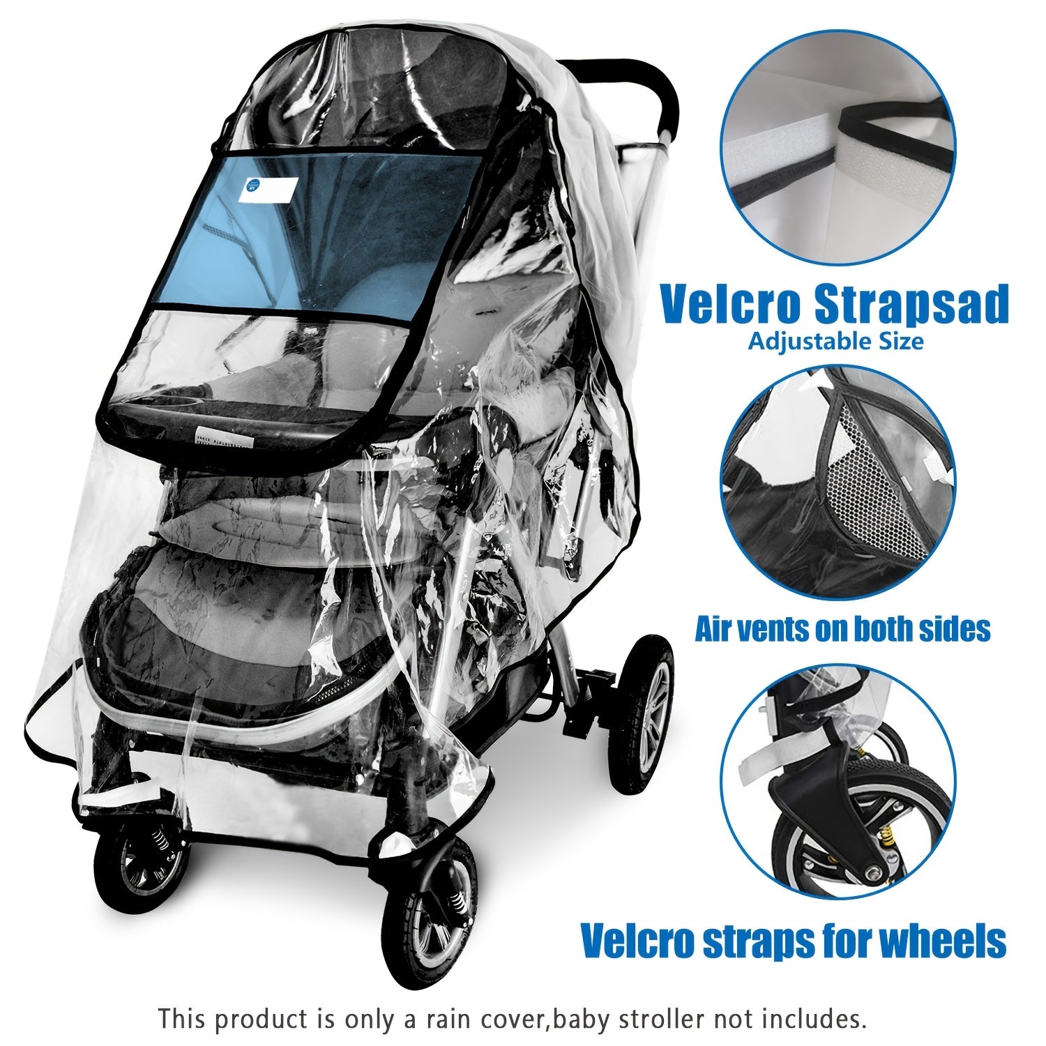 Universal Stroller Rain Cover Waterproof Windproof Protection