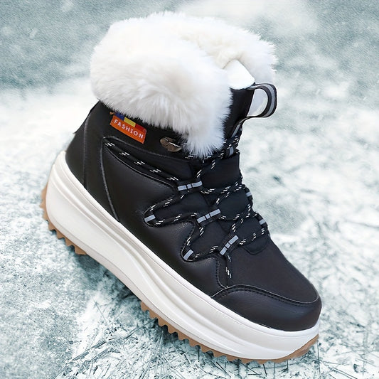 Plush Lined Thermal Snow Boots Chunky Non Slip Snow Shoes