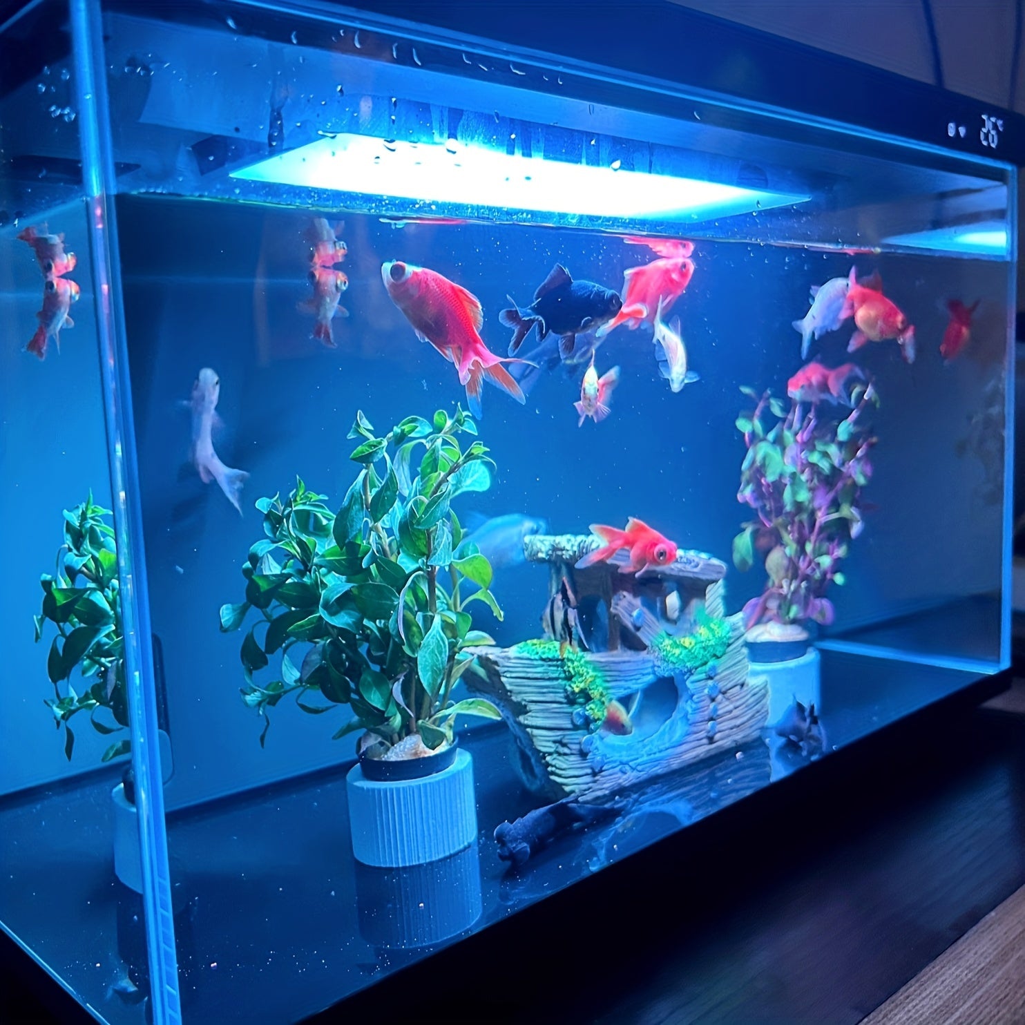 Resin Pirate Fish Tank Ornament Sunken Decor Hollow Boat