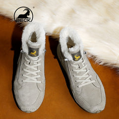 Men's Thermal Winter Shoes Lace-up Boots with Fuzzy Lining