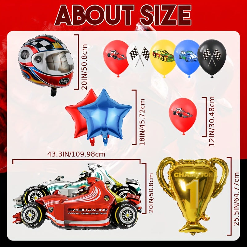 27pcs Racing Car Birthday Party Supplies Balloons Set