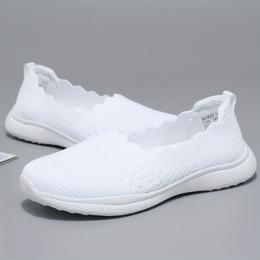 Women's Solid Low Top Walking Shoes Lightweight Casual Sport Shoes