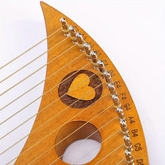Chang'e Moon Lyre Instrument, Turquoise Steel Strings, 19 Tone C Tone