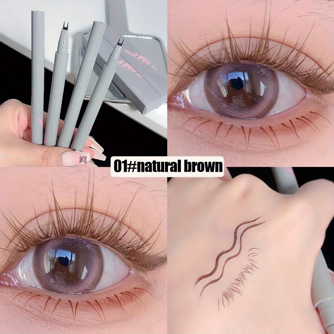 Double Tips Eyeliner Lower Eyelashes Pen 0 01 Ultra Slender Natural Waterproof 3