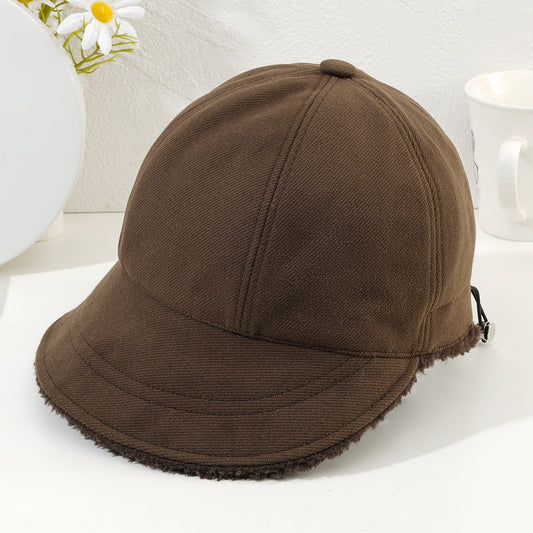 Lamb Wool Fisherman Hat Fleece Warm Unisex Baseball Cap Autumn