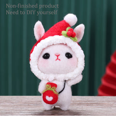 Christmas Hat Rabbit Felt DIY Package Holiday Gift Doll Decoration Sewing Materi
