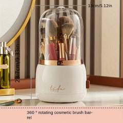 360 Rotating Makeup Brush Holder with Clear Lid