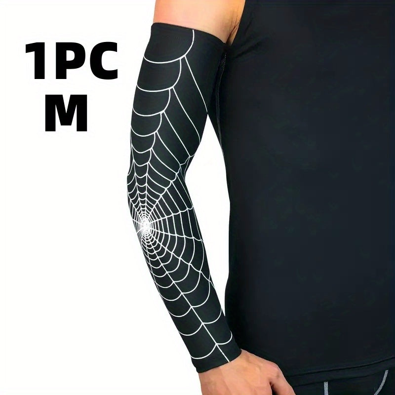 Spider Web Pattern Arm Sleeves Sunscreen Sports Protective
