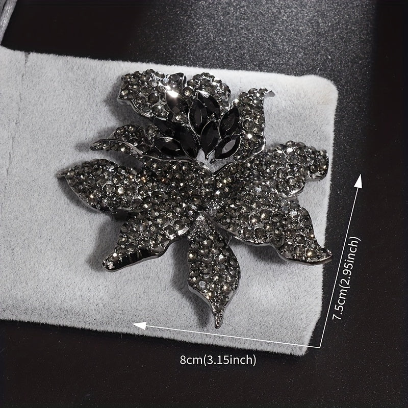 Rhinestone Inlaid Seagrass Brooch Party Banquet Dress Jewelry