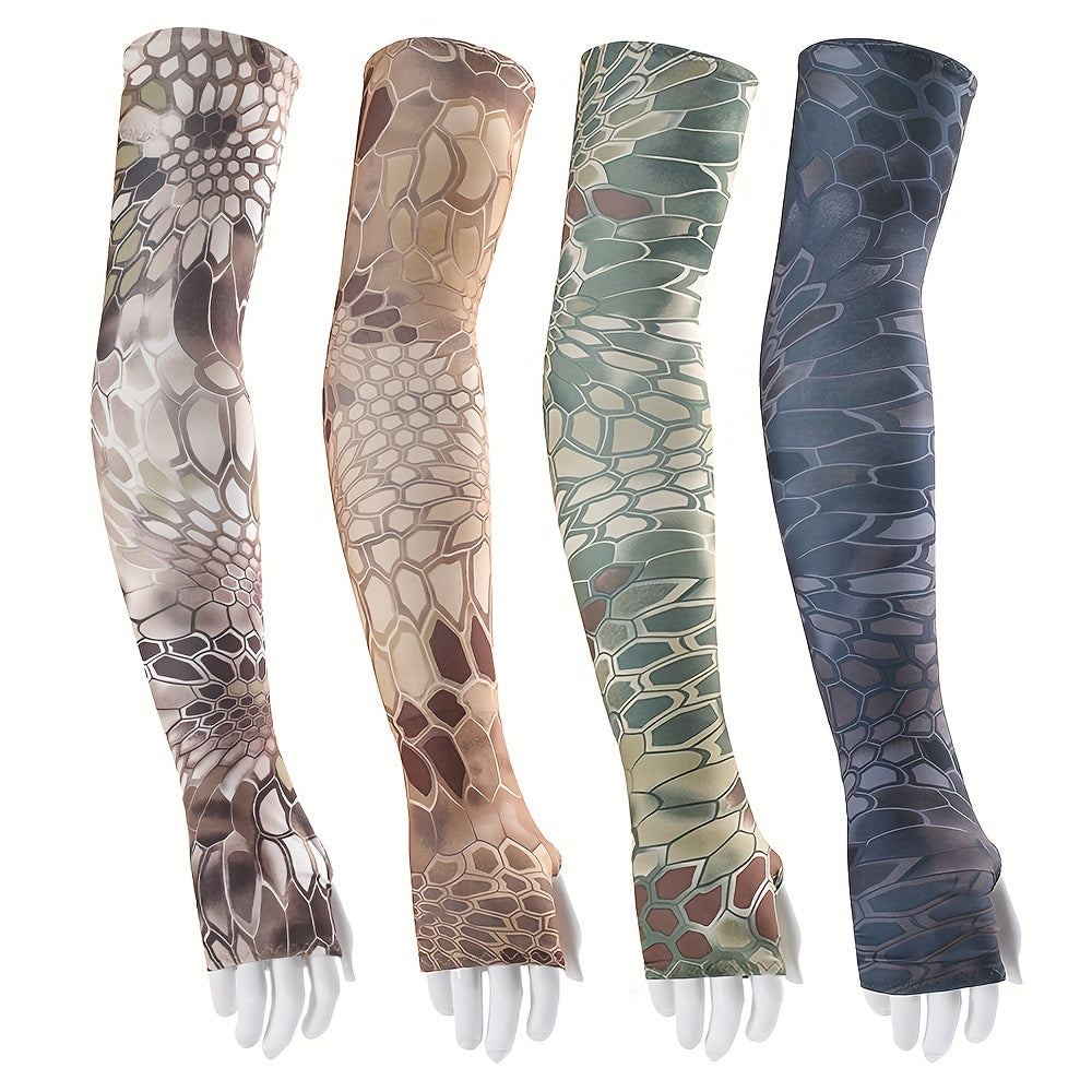 Camouflage Ice Silk Sunscreen Sleeves for Outdoor Activities Unisex