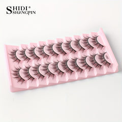 10 Pairs 3D Faux Mink False Eyelashes Set for Dramatic Look