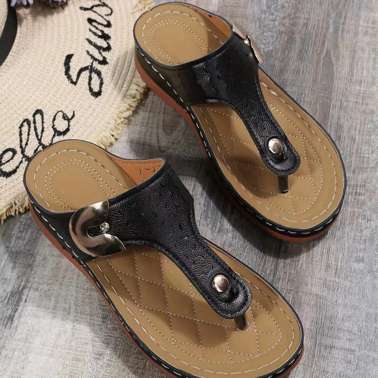 Women's Wedge Flip Flops Soft Sole Non Slip Slides