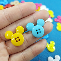 30pcs Mixed Colors Four Eyes Mouse Head Buttons Children's Sewing DIY Crafts