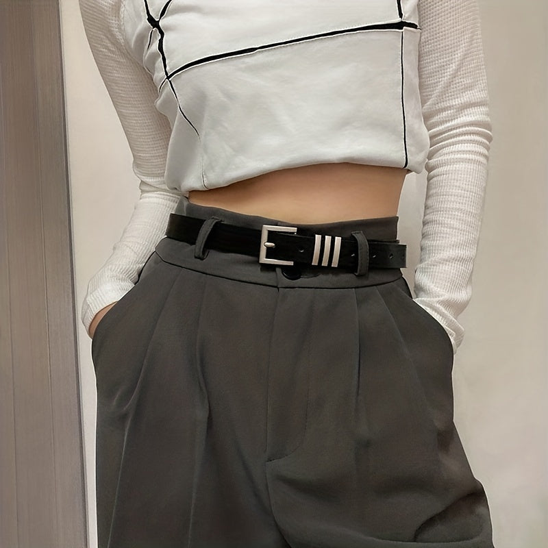 Square Buckle Classic PU Belt Casual Waistband Women Jeans Pants Dress Belts