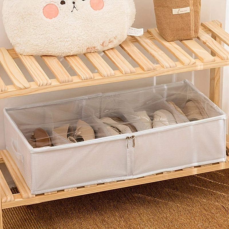 Foldable Zippered Shoes Storage Box Dustproof Organizer