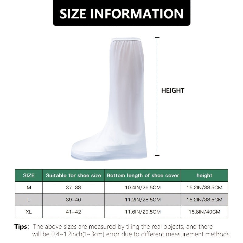 Waterproof Reusable Shoe Covers with Long Zipper Opening