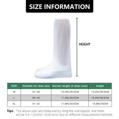 Waterproof Reusable Shoe Covers with Long Zipper Opening
