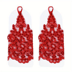 Bride Wedding Dress Gloves Sequin Decoration Hanging Finger Wrist Gloves