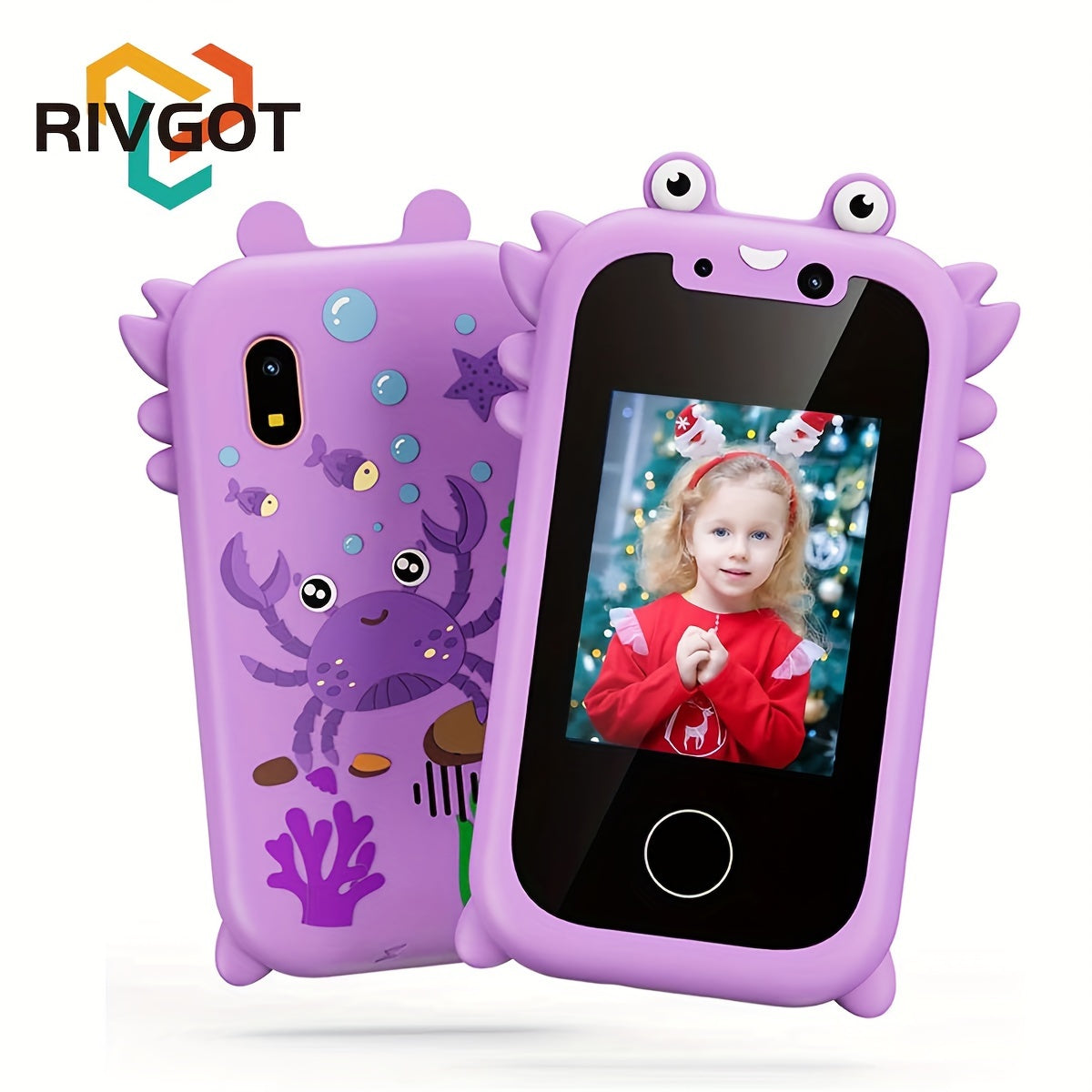 RIVGOT Kids' Touchscreen Learning Camera Toy with Dual Cameras