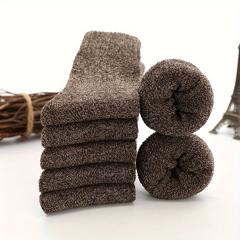 5 Pairs Winter Warm Crew Socks for Men