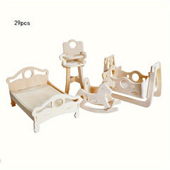 Piano Bed Cabinet Wooden DIY Model Puzzle Toy