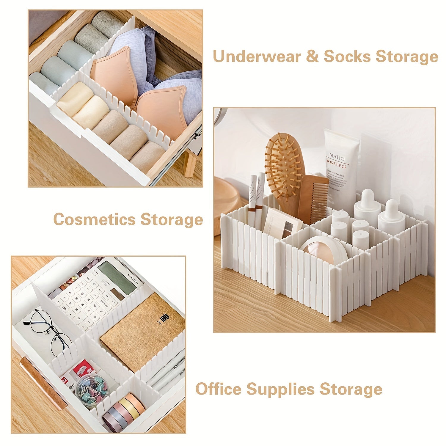 Adjustable Drawer Organizer for Bedroom - Tidy Socks and Underwear