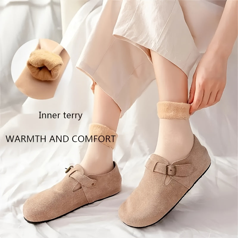 Plush Lined Socks Comfy & Warm Mid Tube Socks
