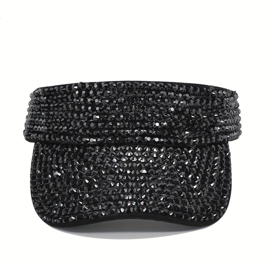 Rhinestone Summer Visor Hat UV Protection Sun Hat