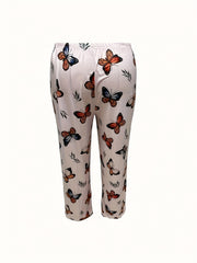  Butterfly Print Long Sleeve Pajama Set