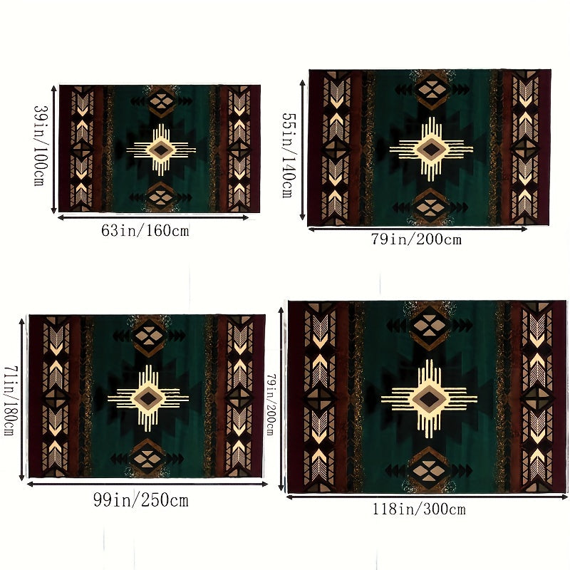 Dark Green Large Carpet Soft Area Rug Machine Washable