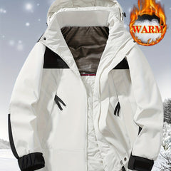 Men's Block Hooded Jacket for Autumn and Winter