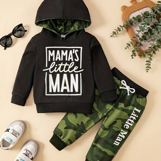 Baby Boy Camo Hooded Sweatshirt & Trousers Set