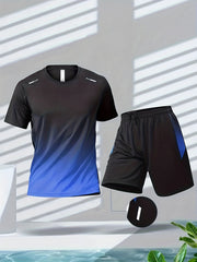 2pcs Gradient Basketball Training Suit with Shorts