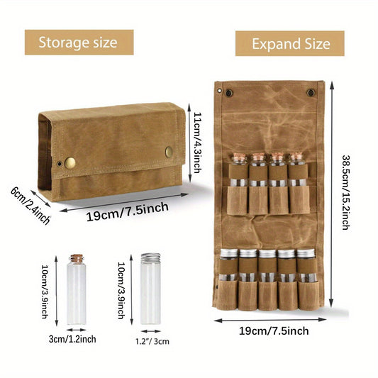 Portable Spice Bag with 9 Spice Cans for Outdoor Camping