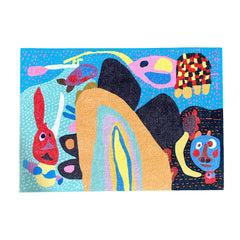 Mini Dollhouse Mat Whimsical Forest & Mushroom, Mixed Colors, Durable Polyamide