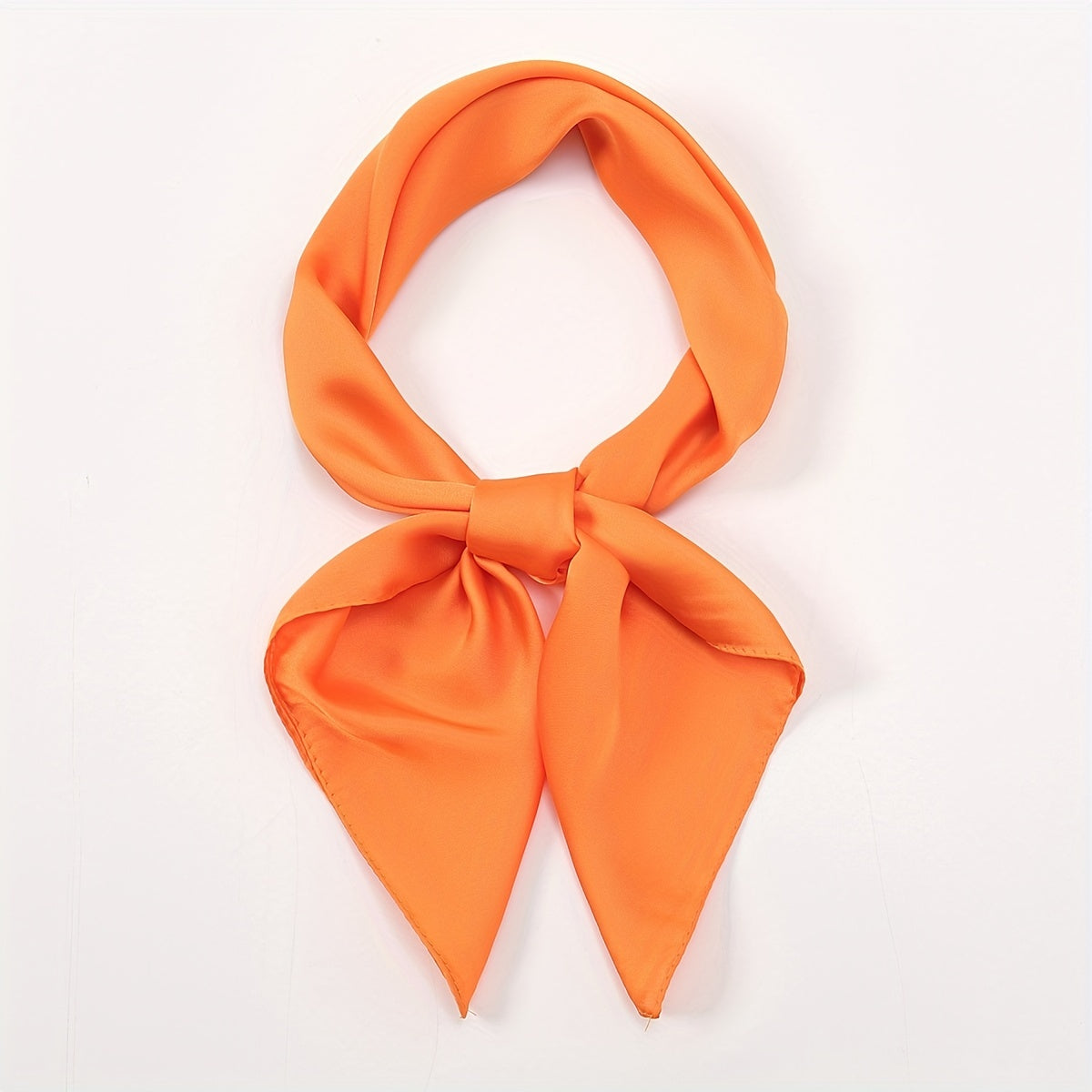 Orange Satin Bandana Square Scarf Neckerchief Hair Wrap