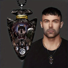 Forest Ghost Wolf Punk Hip Hop Animal Wolf Pendant Necklace