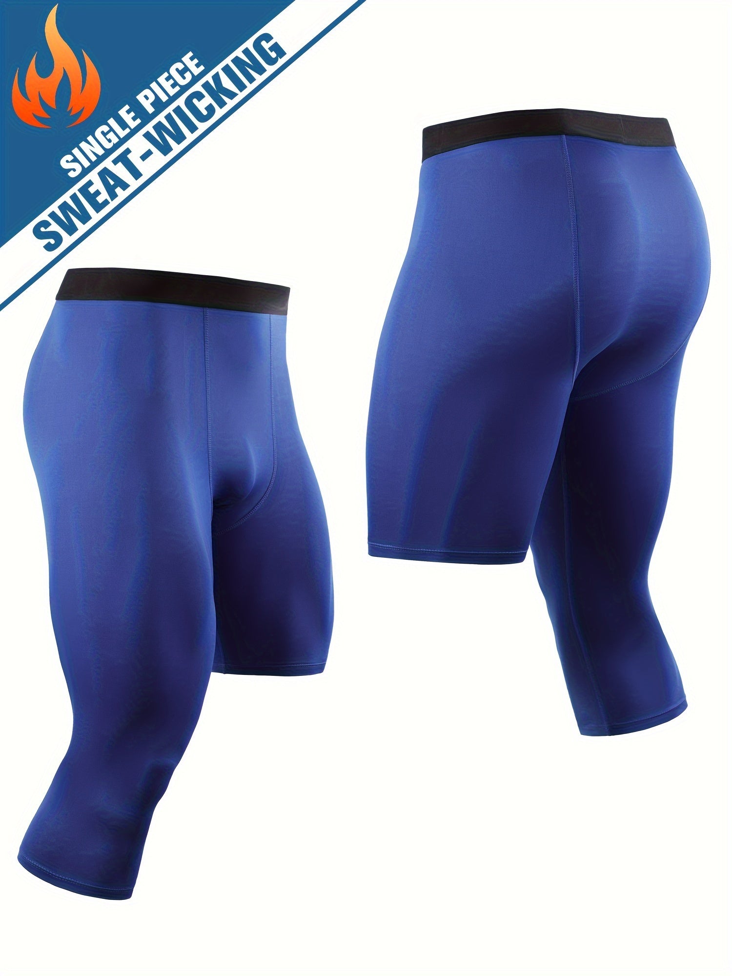Men's 3/4 Compression Leggings Athletic Base Layer Sport Pants