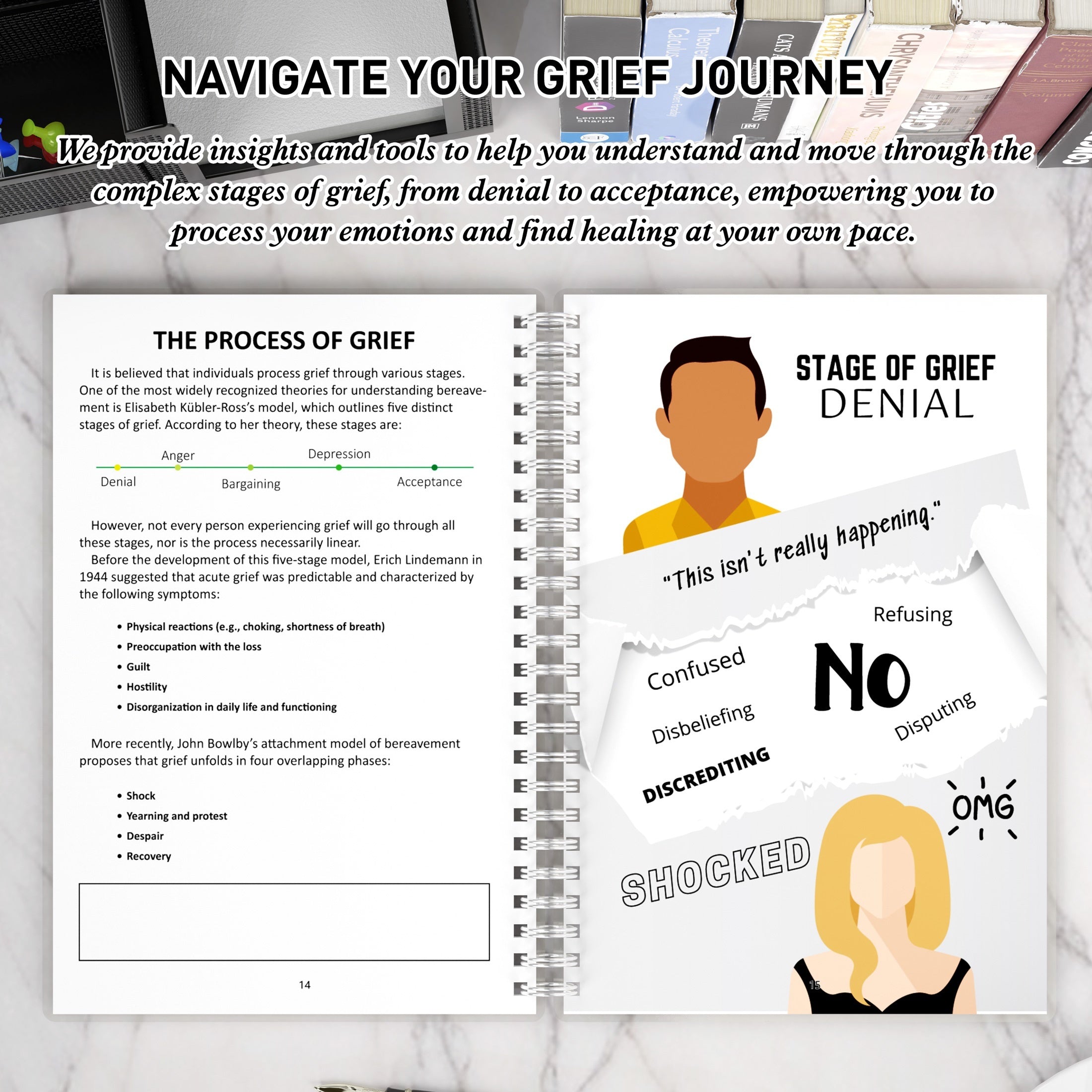 Grief Healing Workbook for Adults Coping with Loss - Guided Journaling