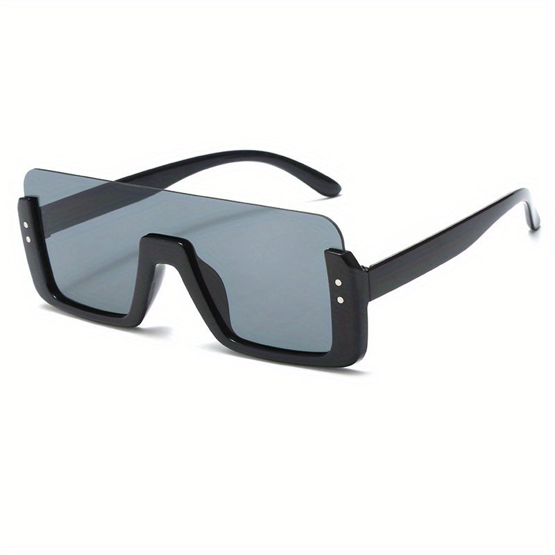 Half Frame Square Sunglasses Sun Protection Accessory for Summer Holiday