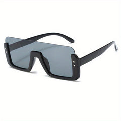 Half Frame Square Sunglasses Sun Protection Accessory for Summer Holiday