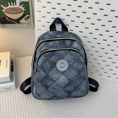 Casual Rhombus Waterproof PU Leather Backpack