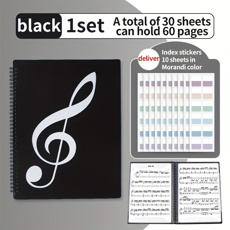 30 Sheets Music Sheet Clip Book A4 Non-Reflective Storage