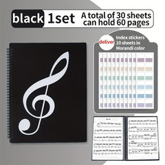 30 Sheets Music Sheet Clip Book A4 Non-Reflective Storage