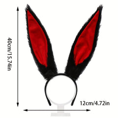 Pink Bear Furry Ears Headband With Earrings