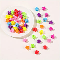 50pcs Cartoon Flower Hair Claw Clip Solid Banana Clip