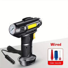 120W Car Air Compressor Handheld Tire Inflator LED Lights