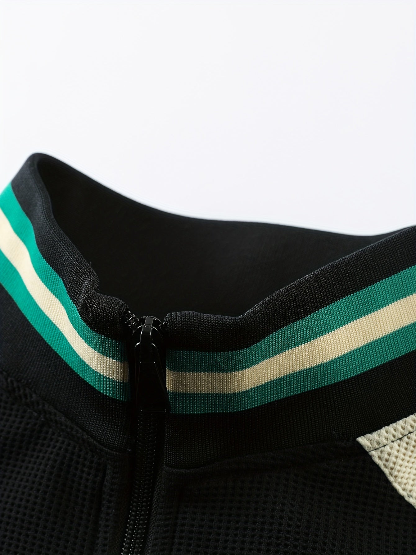 Men's 2 Piece Stripe Block Jacket & Sweatpants Set for Spring Autumn