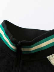 Men's 2 Piece Stripe Block Jacket & Sweatpants Set for Spring Autumn